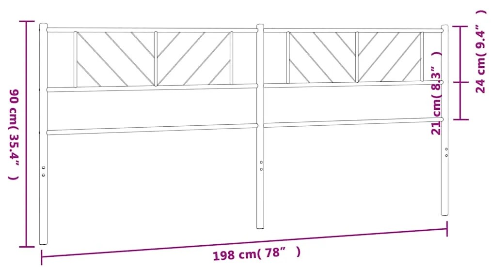Cabeceira de cama 193 cm metal branco