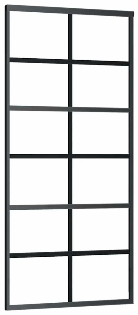 Porta deslizante c/ conj. ferragens 90x205cm vidro ESG preto