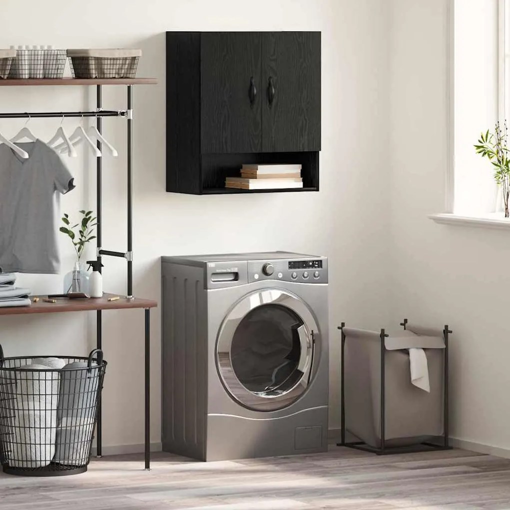 vidaXL Armário de Parede Carvalho Preto 60 x 31 x 70 cm