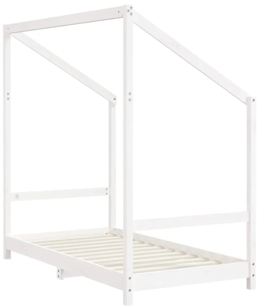 Estrutura de cama infantil 2x(80x160) cm pinho maciço branco