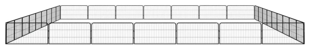 Parque p/ cães c/ 32 painéis 100x50 cm aço revestido a pó preto
