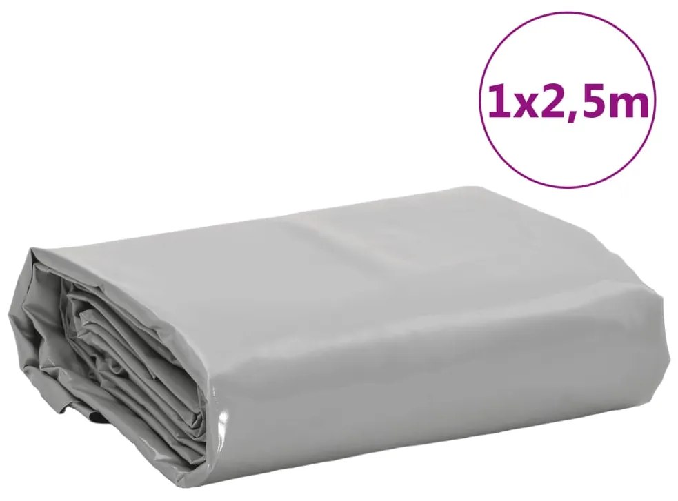 Lona 1x2,5 m 650 g/m² cinzento