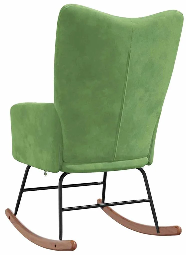 Cadeira de baloiço veludo verde-claro