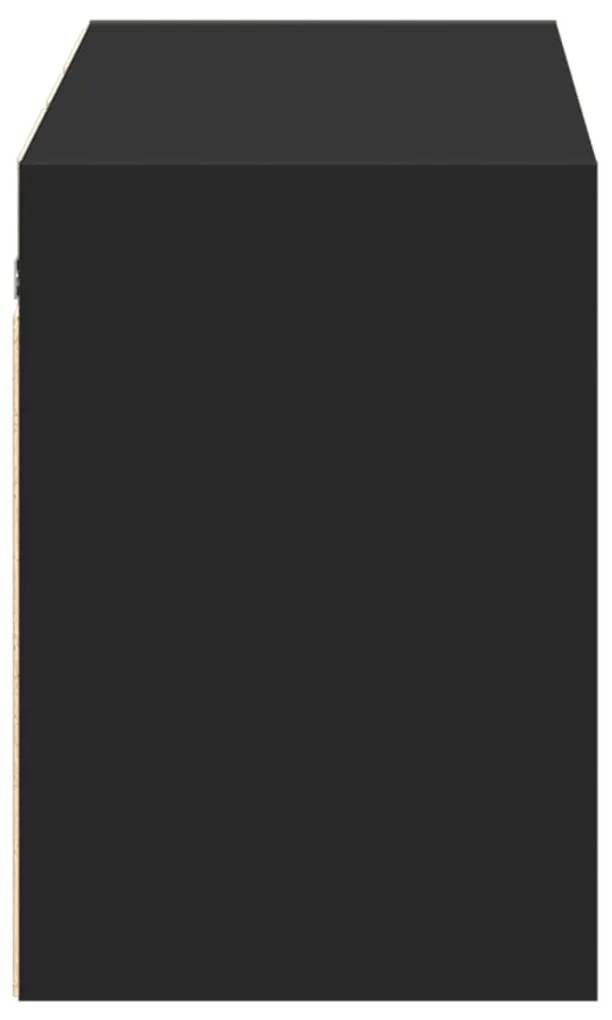 Móvel de parede para TV com luzes LED 130x31x45 cm preto