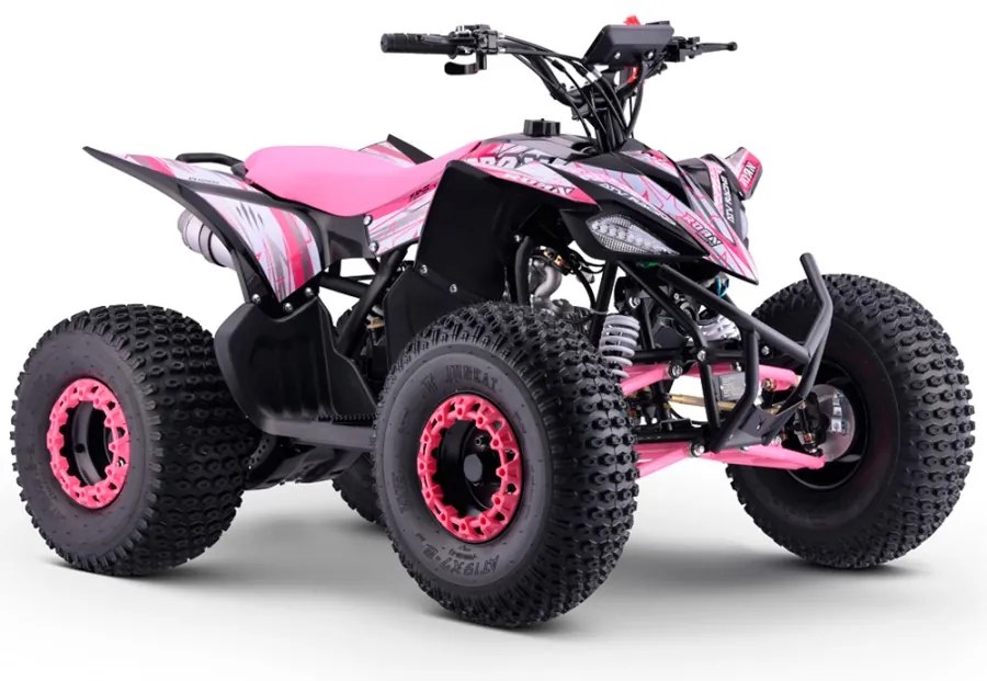 MINI MOTO 4 GASOLINA PARA CRIANÇAS 125cc Roan Ratte R8 automático com Marcha Atrás  Rosa