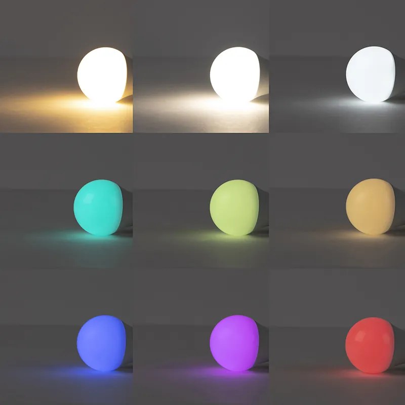 LED Candeeiro de pé de exterior moderno inteligente com abajur preto e branco incl. Wifi A60 - Virginia Design