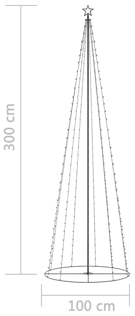 Árvore de Natal em cone 330 luzes LED multicor 100x300cm