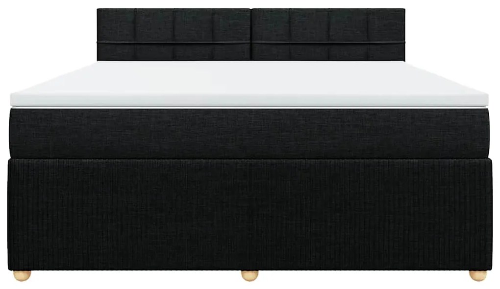 Cama com molas/colchão 180x200 cm tecido preto