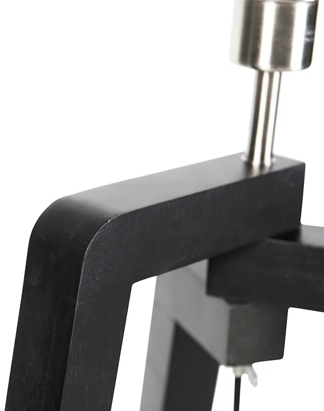 Candeeiro de pé tripé preto com cúpula azul e dourado 50 cm - Puros