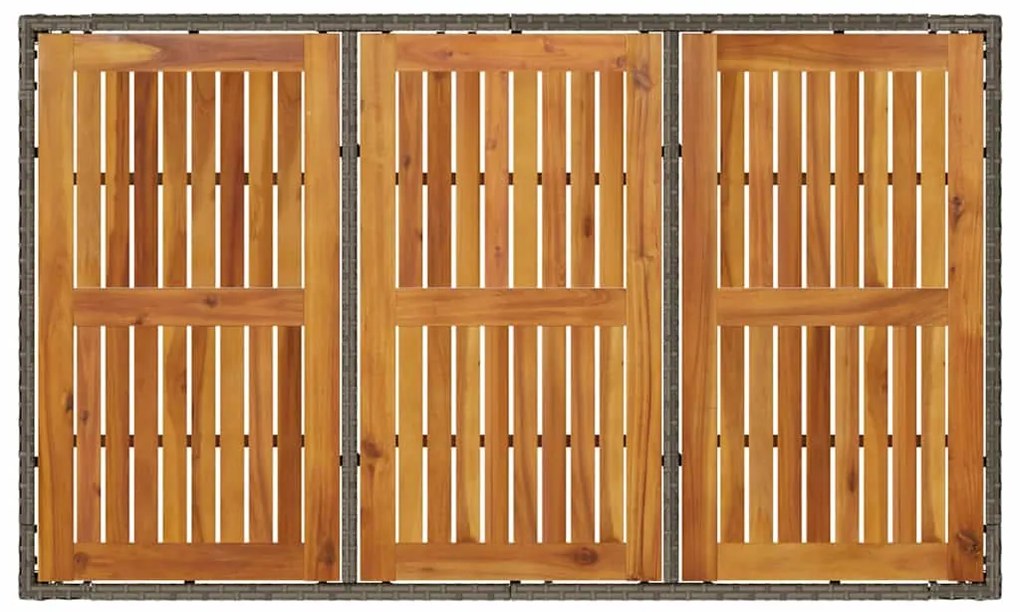 Conjunto de Jantar de 5 Peças com Almofadas Cinza Rattan Poliéster