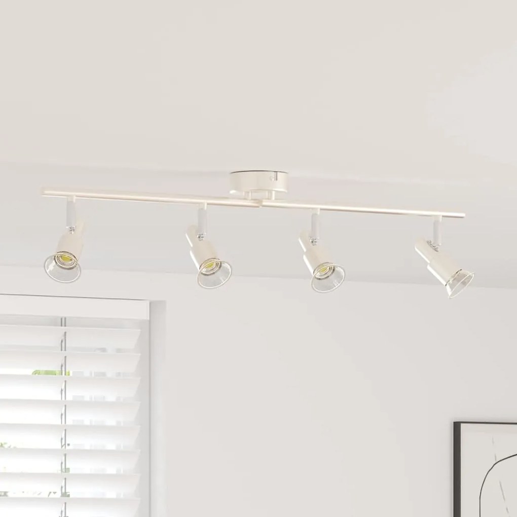 vidaXL Foco de teto com holofotes Níquel 70 x 9 x 12,5 cm Aço