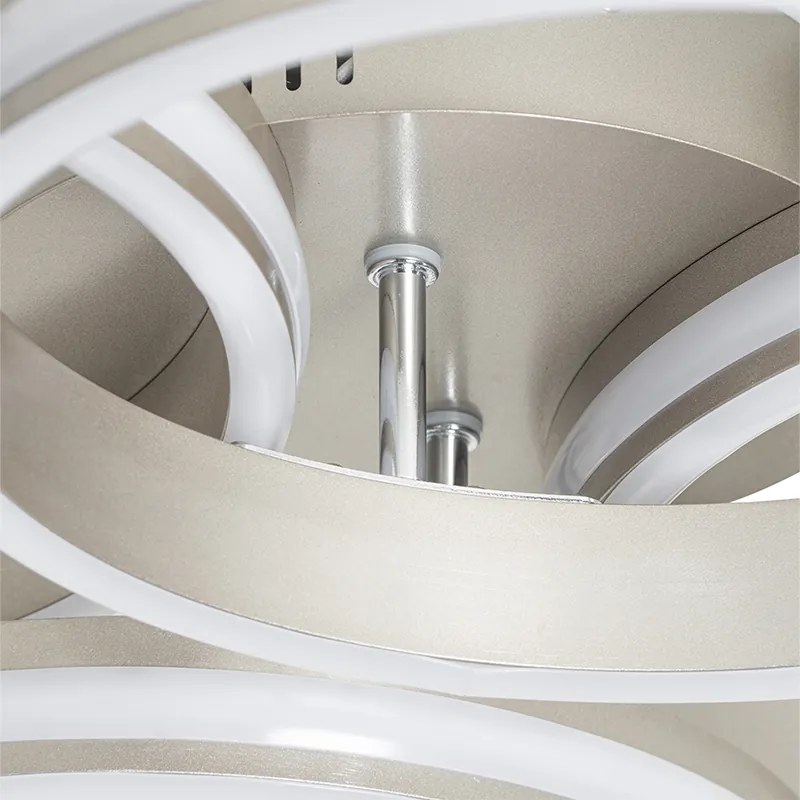 Candeeiro de teto em aço com LED regulável em 3 níveis 4 luzes - Navara Design