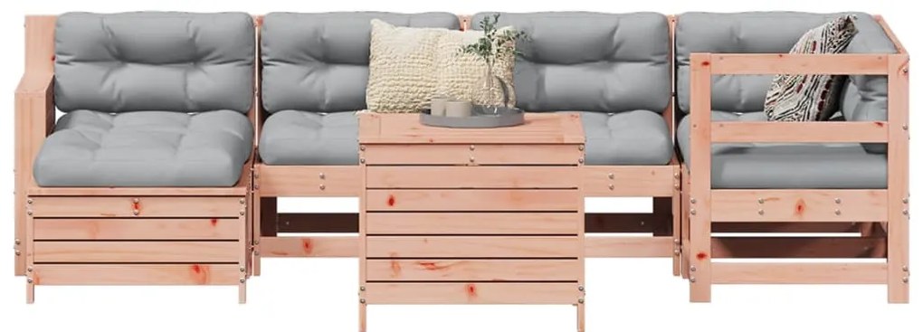 7 pcs conjunto sofás jardim madeira abeto-de-douglas