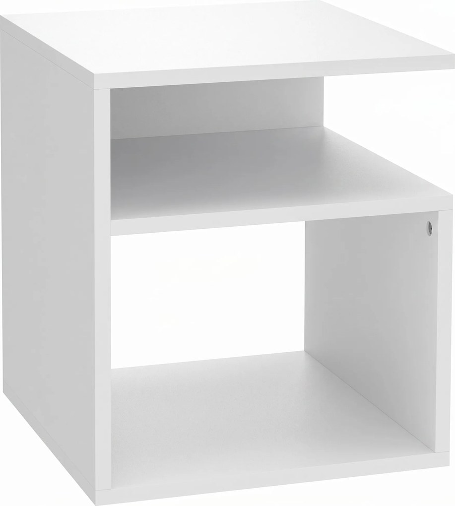 HOMCOM Mesa Moderna para Sala com 3 Prateleiras Abertas para Sala, Quarto, Escritório, Branco | Aosom Portugal