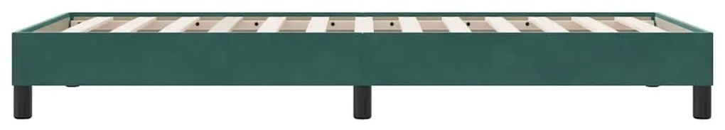 Estrutura de cama sem colchão 90x220 cm veludo verde-escuro