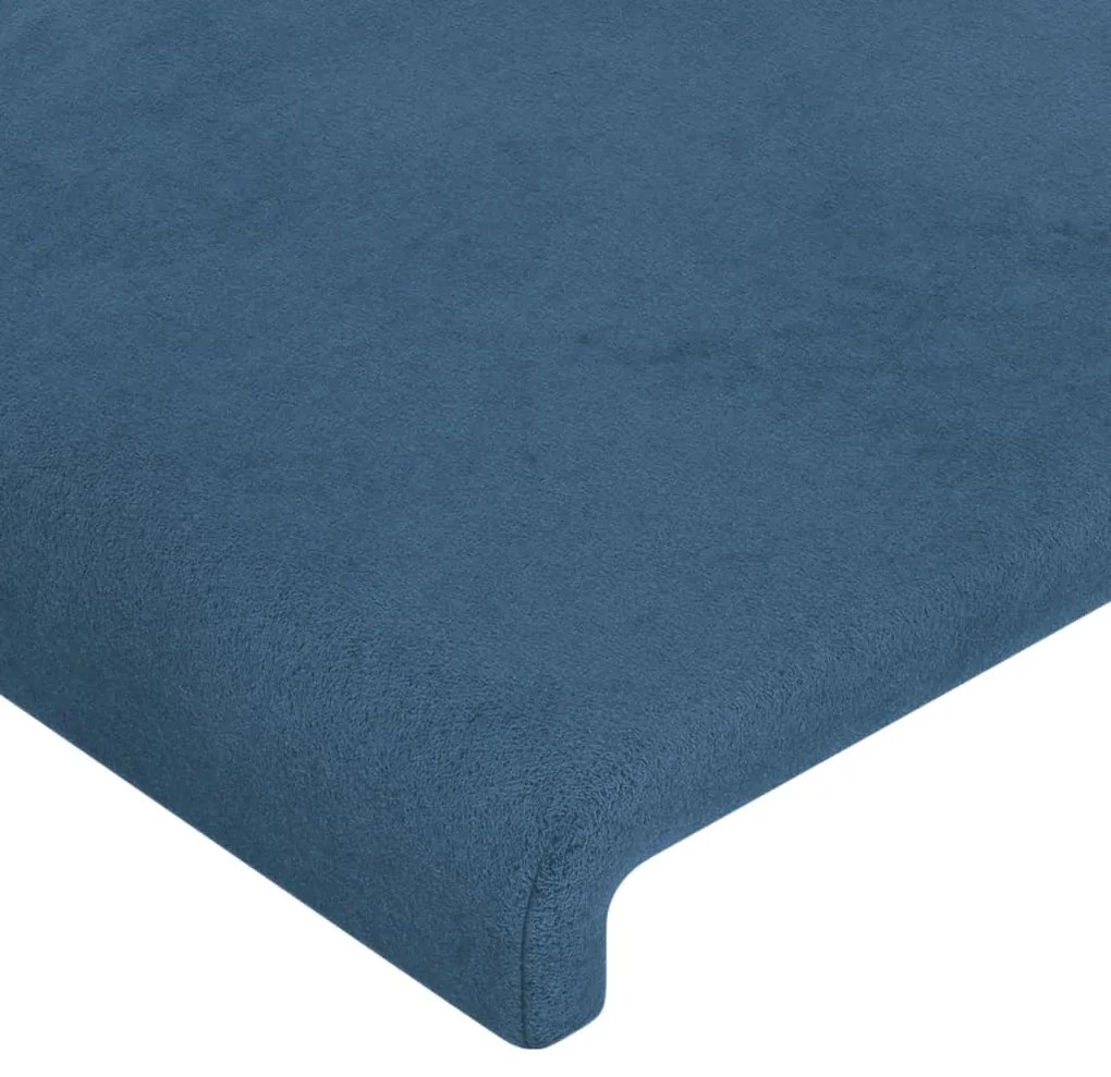 Cabeceira cama c/ abas veludo 93x16x118/128 cm azul-escuro