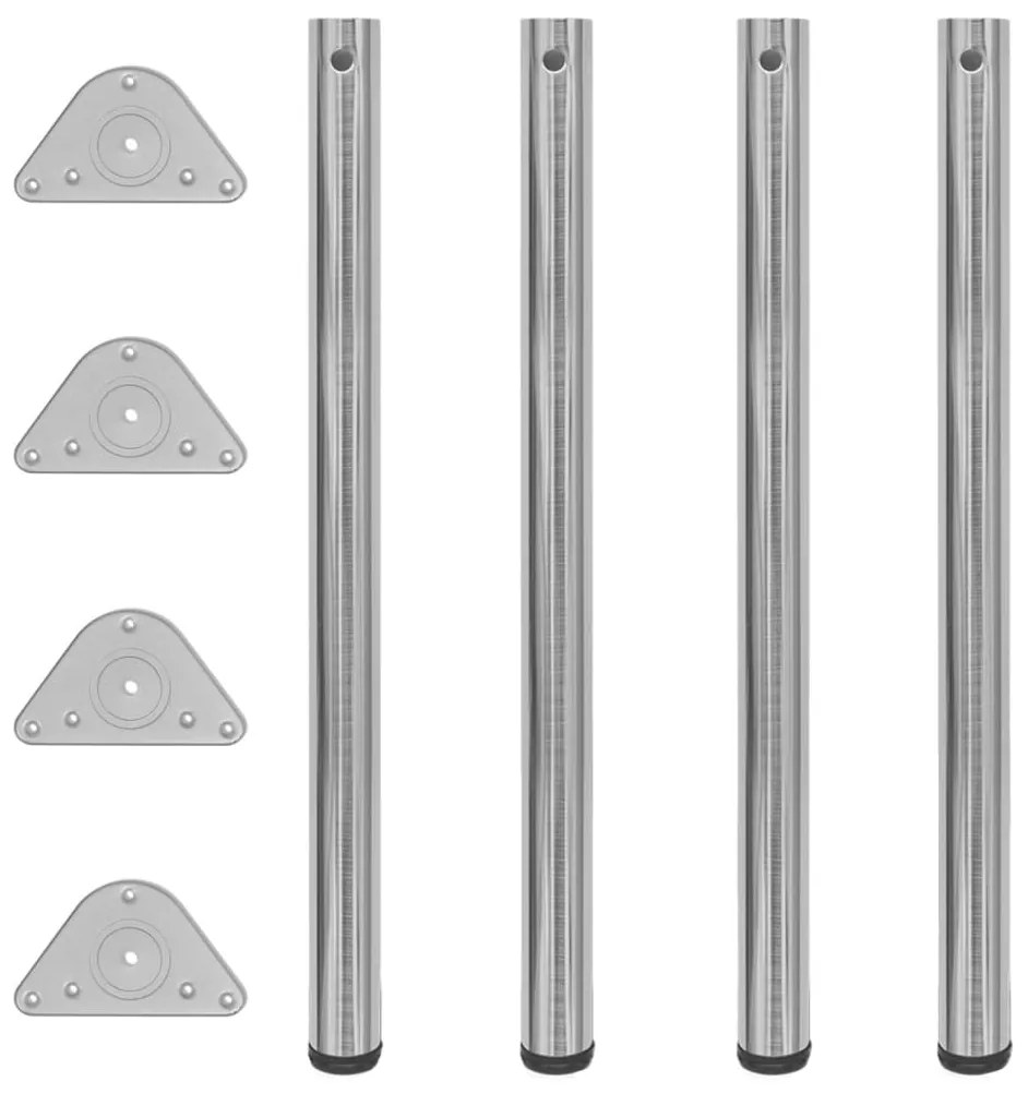 Pernas de mesa ajustáveis ​​em altura, 4 pcs, 870 mm, níquel escovado