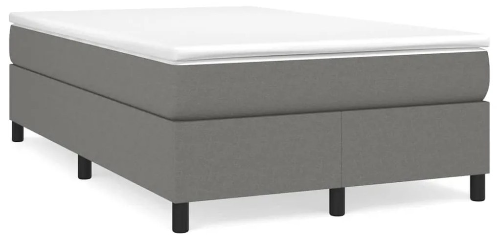 Cama boxspring com colchão 120x190 cm tecido cinzento-escuro