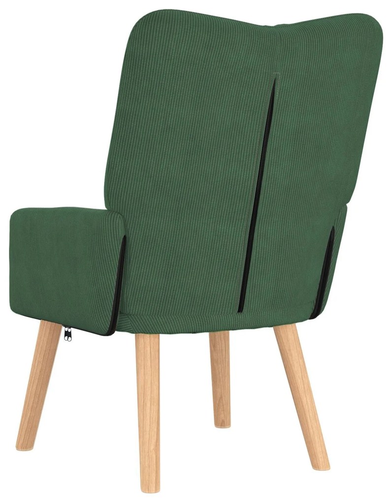 Poltrona Relaxante vidaXL Verde Selva em Tecido Veludo