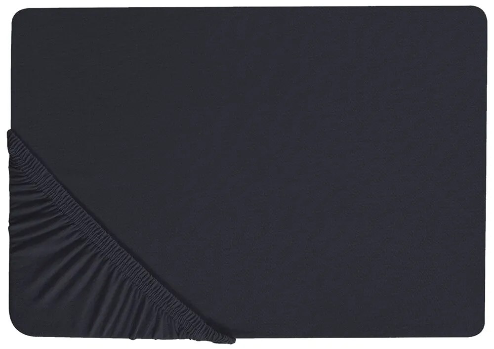 Lençol-capa em algodão preto 180 x 200 cm JANBU Beliani
