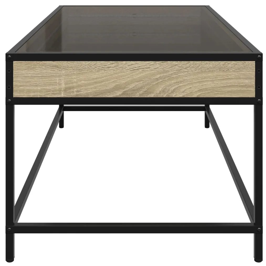 Mesa de centro luzes LED Infinity 90x50x41 cm carvalho sonoma