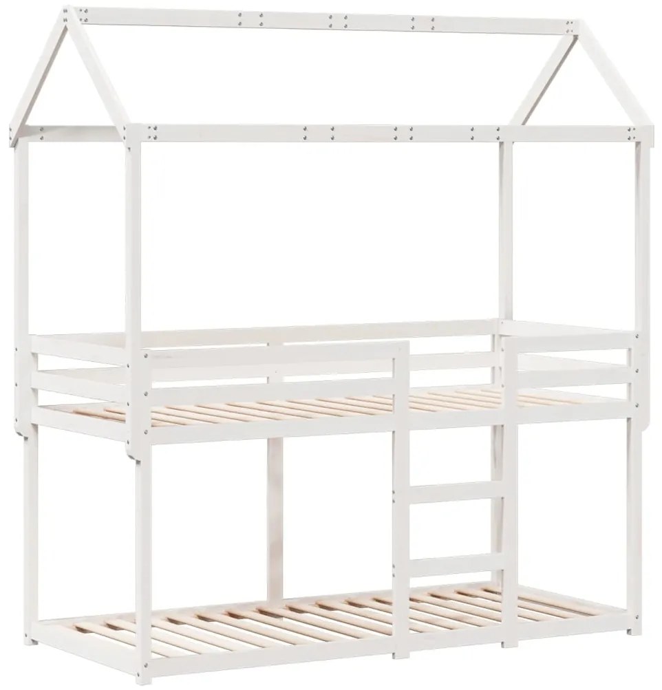 Beliche com telhado 75x190 cm madeira de pinho maciça branco