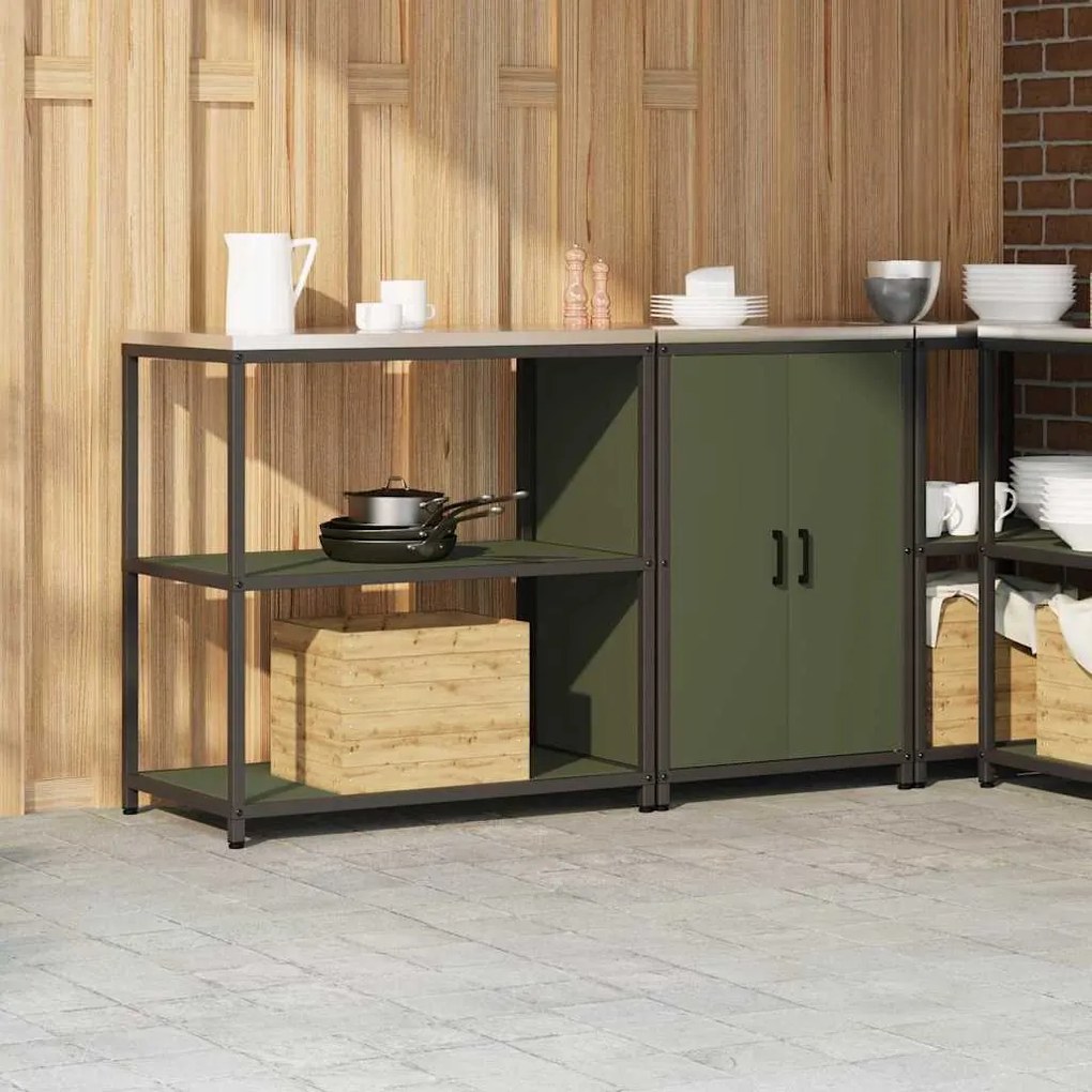 Conjunto de Armazenamento de Cozinha 2 pcs Verde Oliva