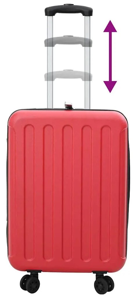 Mala Dobrável Casco Duro 24'' Vermelha 43x27x66 cm ABS