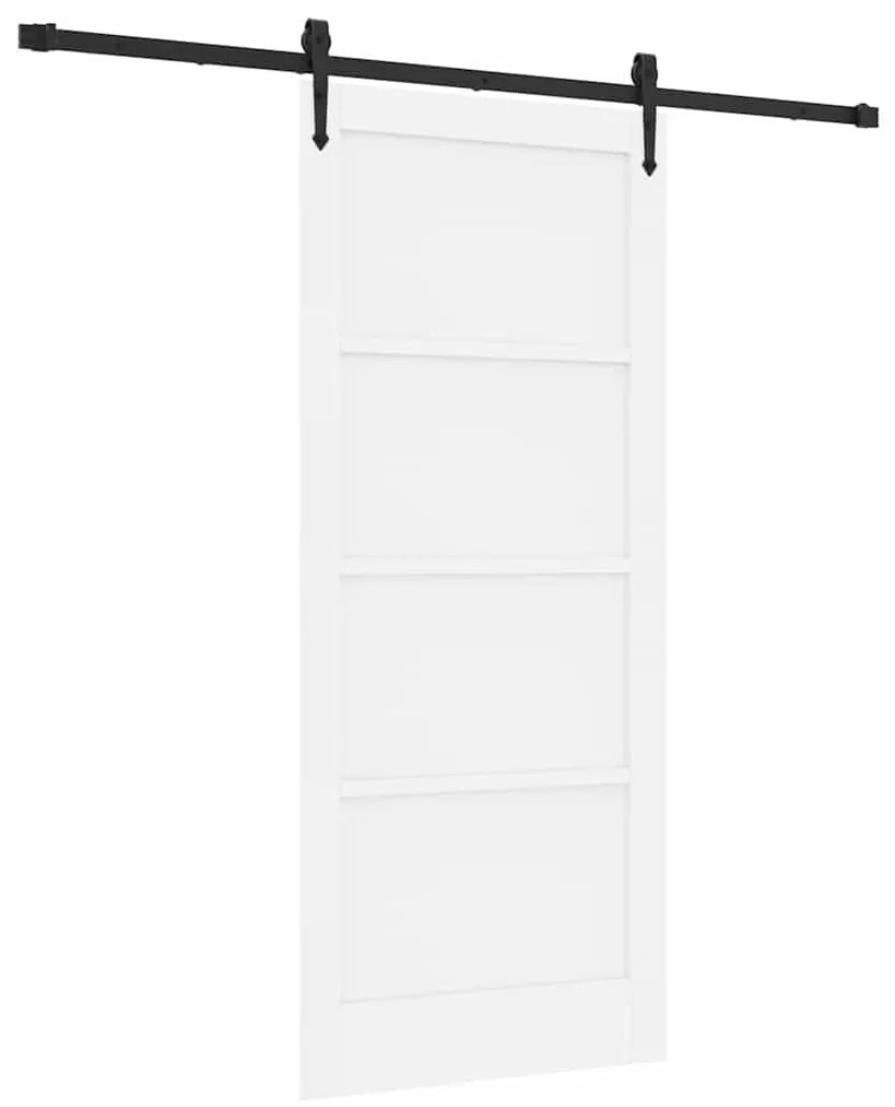 Porta Deslizante vidaXL com Conjunto de Hardware Branco 86x198.5 cm Ma