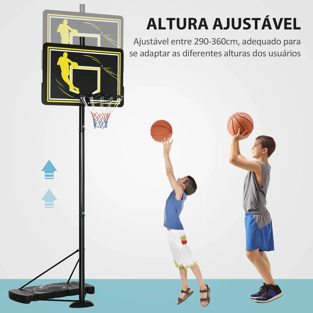 Regulavel Tabela de Basquete Infantil Altura Ajustavel 2,02m com