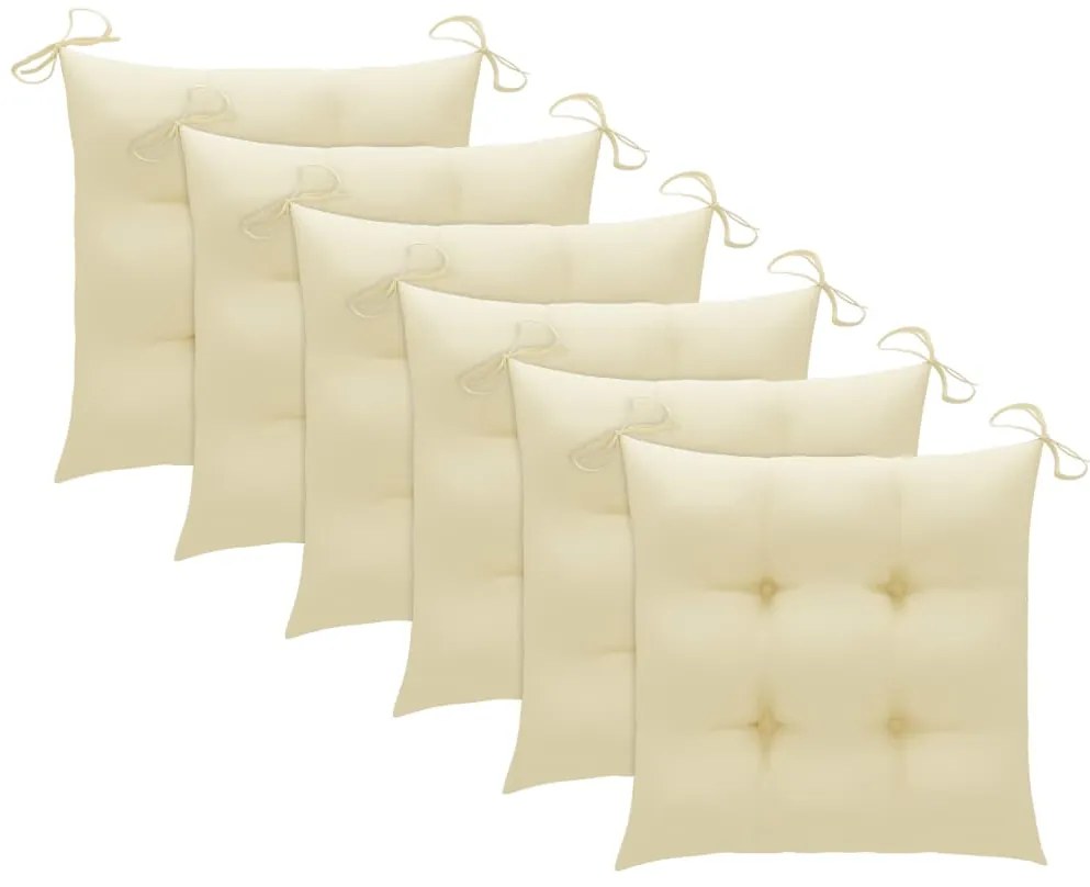 Cadeiras de jardim dobráveis c/ almofadões 6 pcs acácia maciça