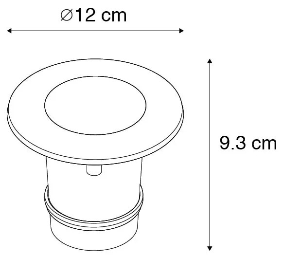 Foco de chão moderno preto LED IP67 - CECI Moderno