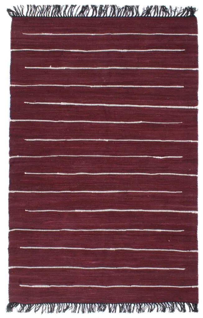 vidaXL Tapete chindi tecido à mão algodão 80x160 cm bordô