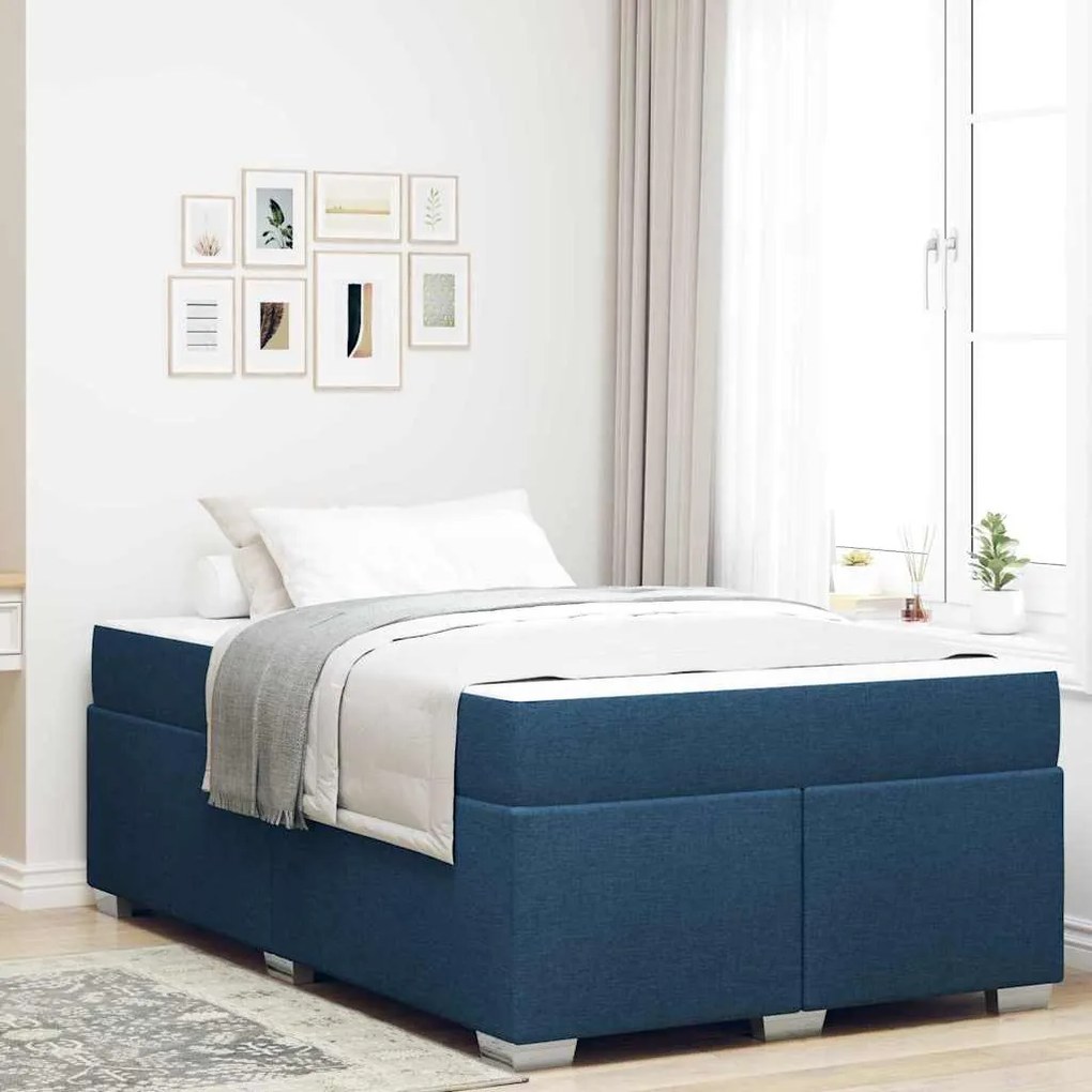 vidaXL Estrutura da Cama Azul 120 x 190 cm tecido