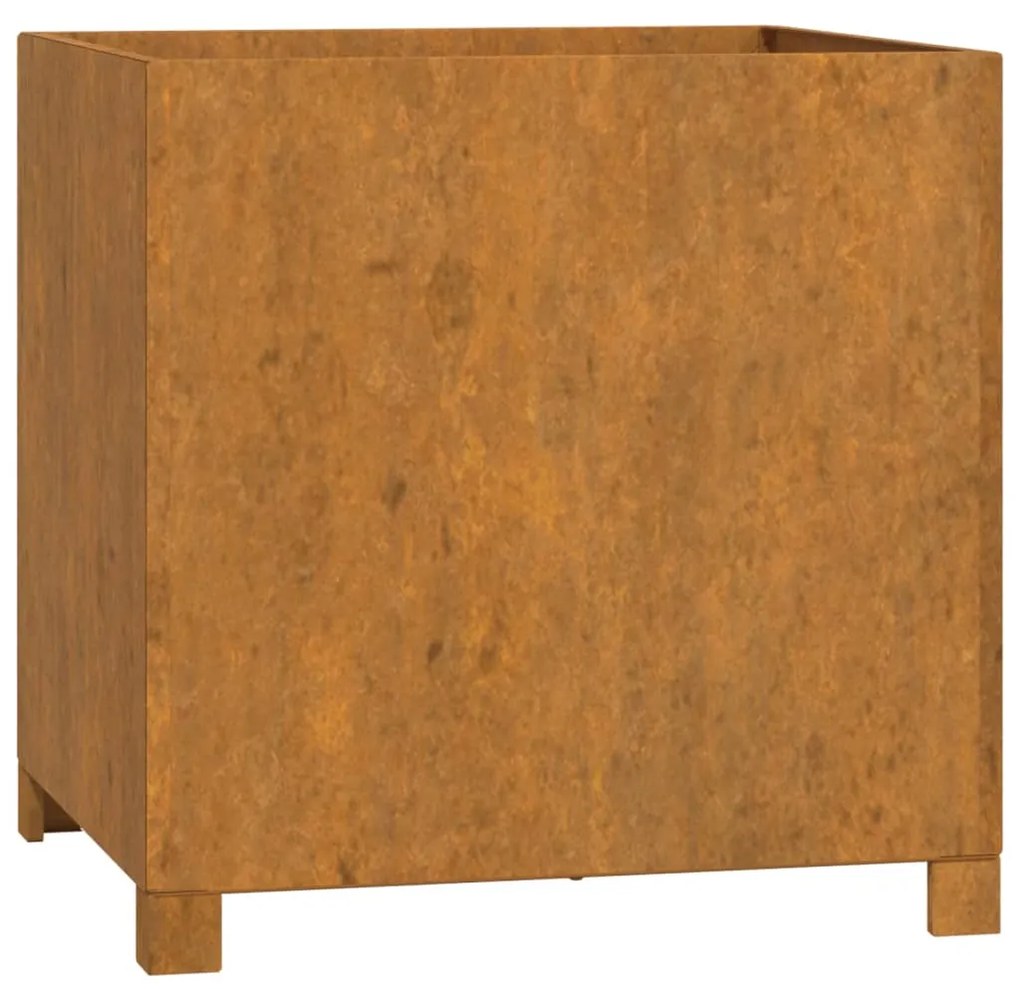 Vaso/floreira c/ pernas 2 pcs 49x47x50cm aço corten enferrujado