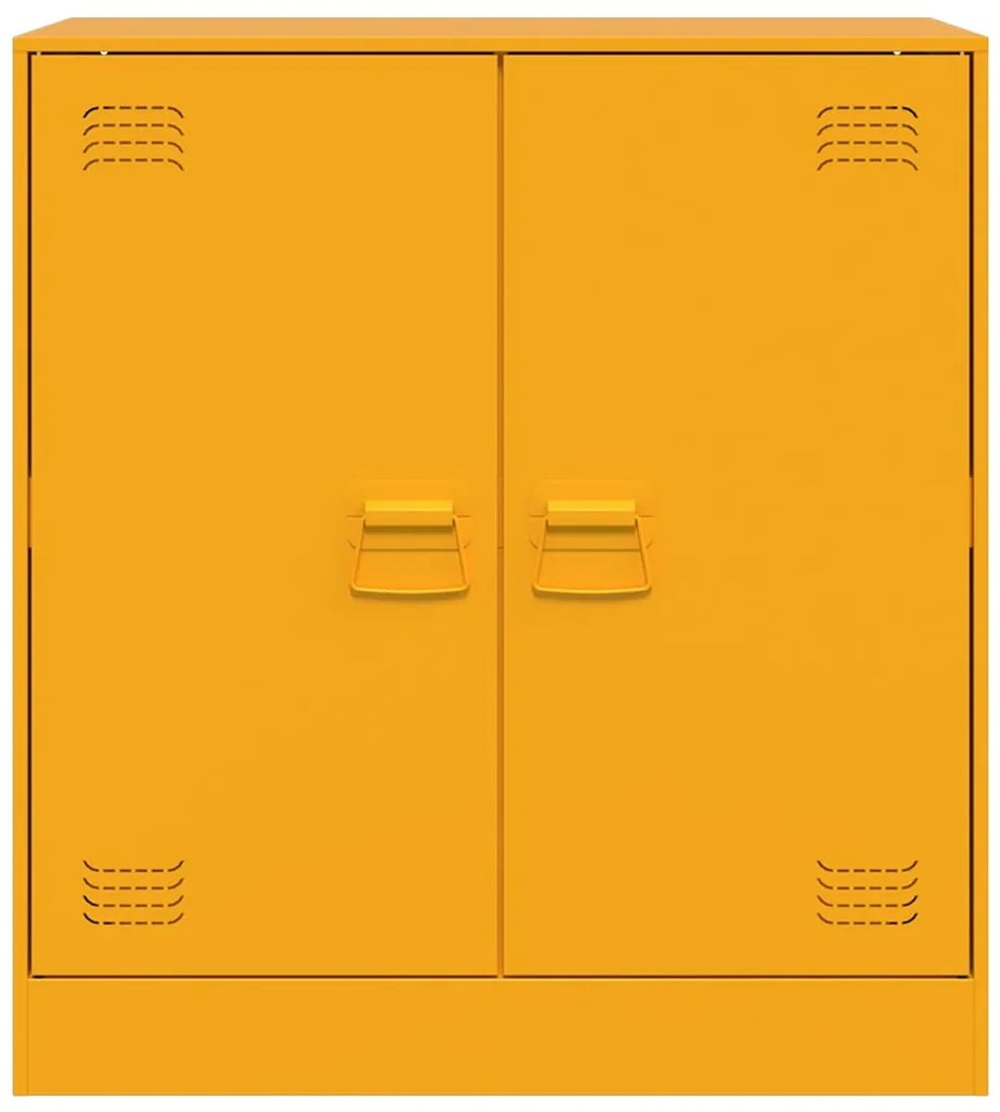 Aparador 67x39x73 cm aço amarelo mostarda