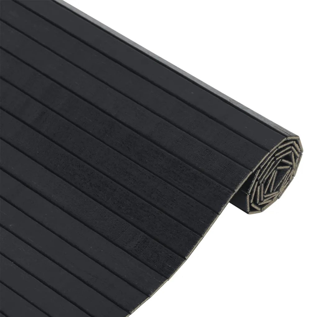 Tapete retangular 70x500 cm bambu preto