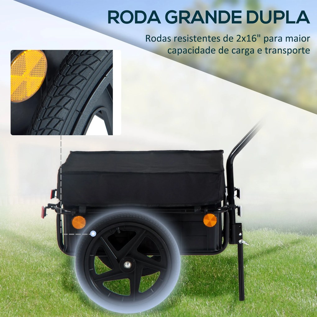 Reboque de Bicicleta – Modelo Rimini – 144x59x80 – Preto