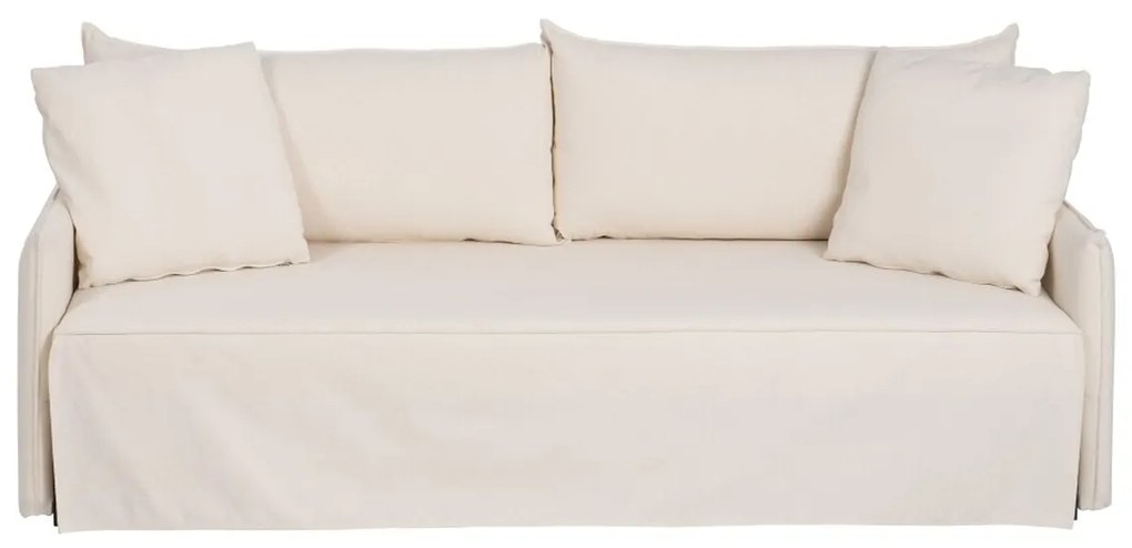 Sofá-cama 200 X 94 X 86 cm Tecido Sintético Creme