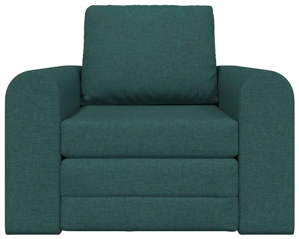 Sofá Cama de Chão 2-em-1 Verde Escuro 98x71x83 cm Tecido