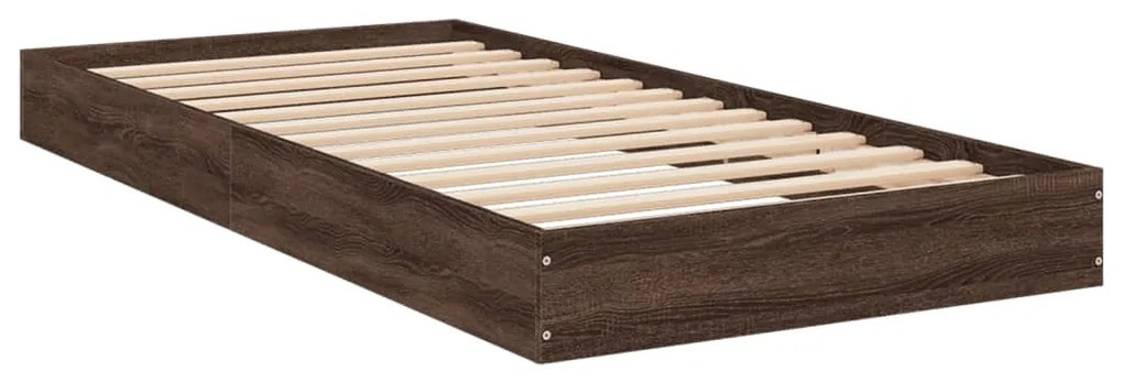Estrutura cama s/ colchão derivados madeira carvalho castanho