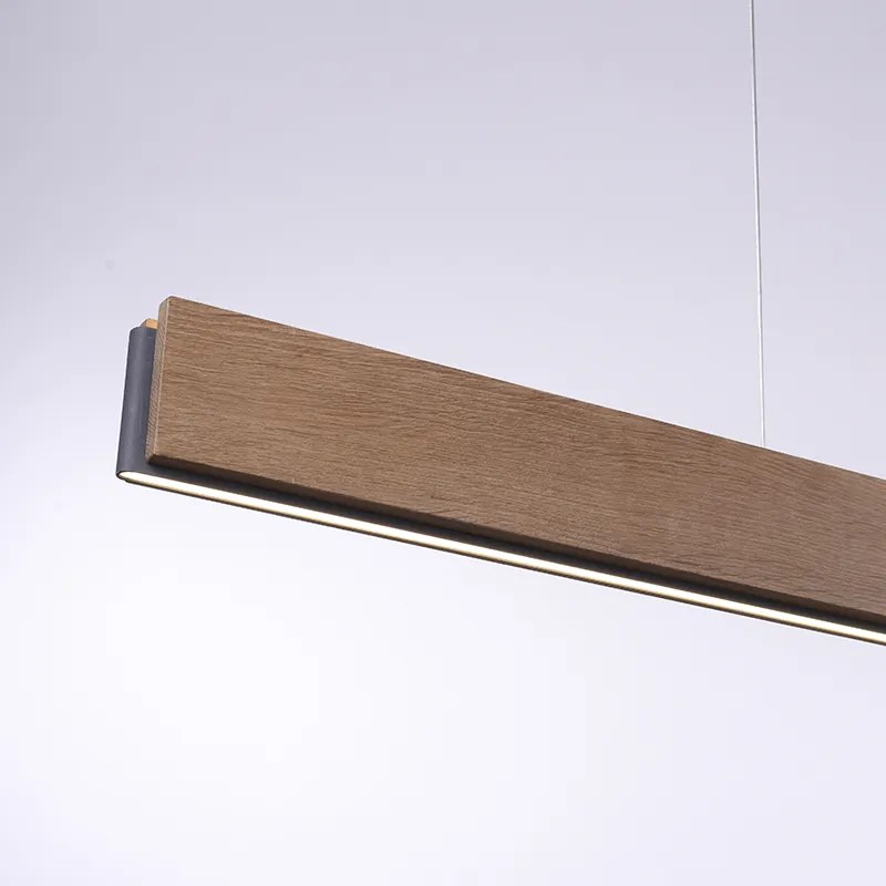 Candeeiro de suspensão castanho 121 cm com LED e comando remoto - Ajdin Moderno