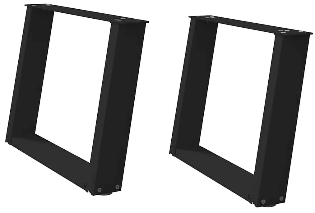 Pés para mesa de centro em formato de U, 2 peças, preto, 60x (42-43) c