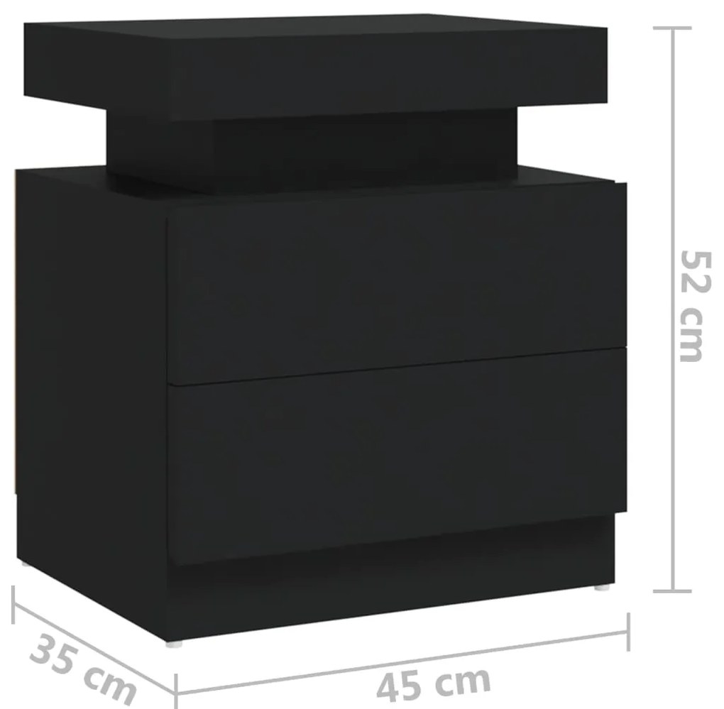 Mesa de cabeceira 45x35x52 cm derivados madeira cinzento