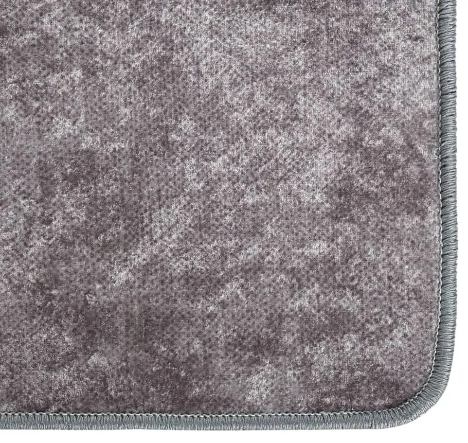 Tapete lavável antiderrapante 80x300 cm cinzento