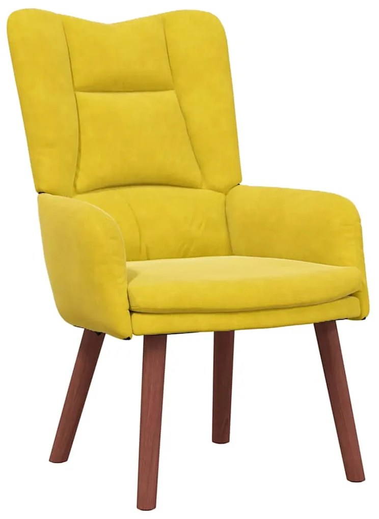 Cadeira Relaxante vidaXL Amarelo Veludo