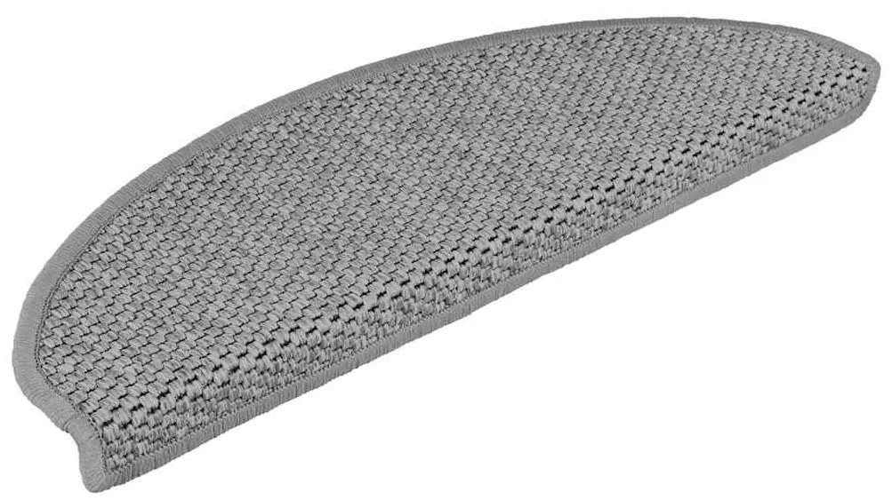 Tapetes escada adesivos aspeto sisal 30pcs 65x21x4 cm prateado