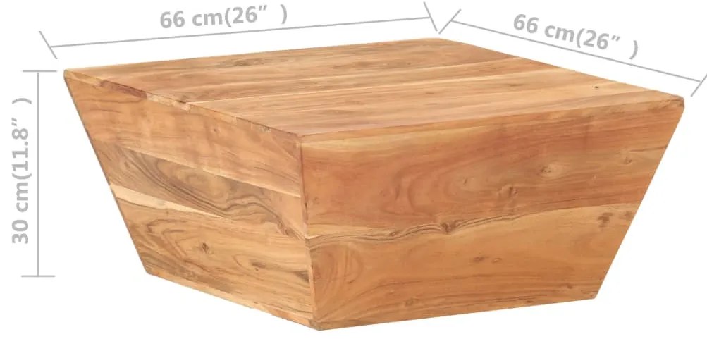 Mesa de centro em forma de V 66x66x30 cm acácia maciça
