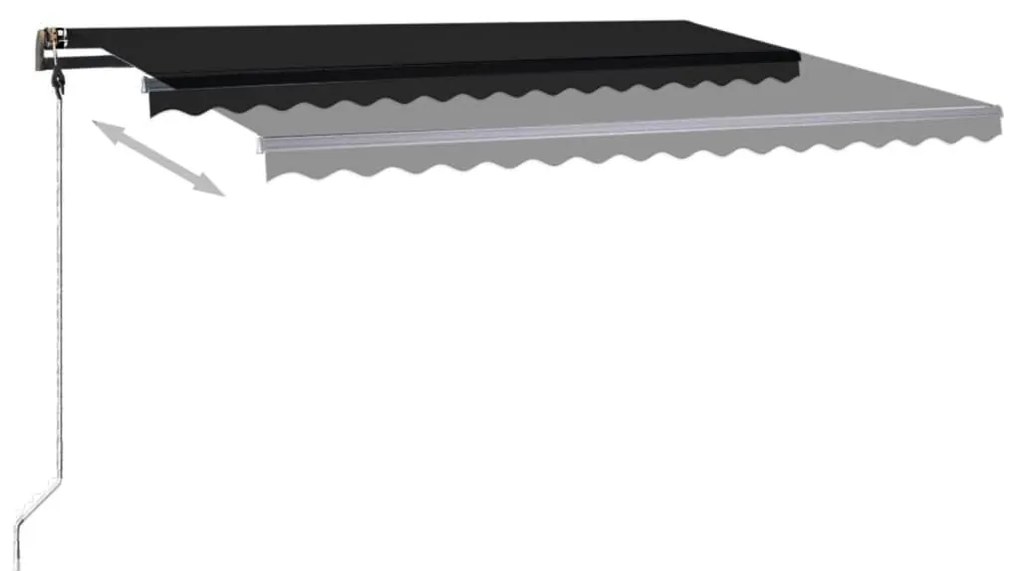 Toldo retrátil manual com LED 450x350 cm antracite