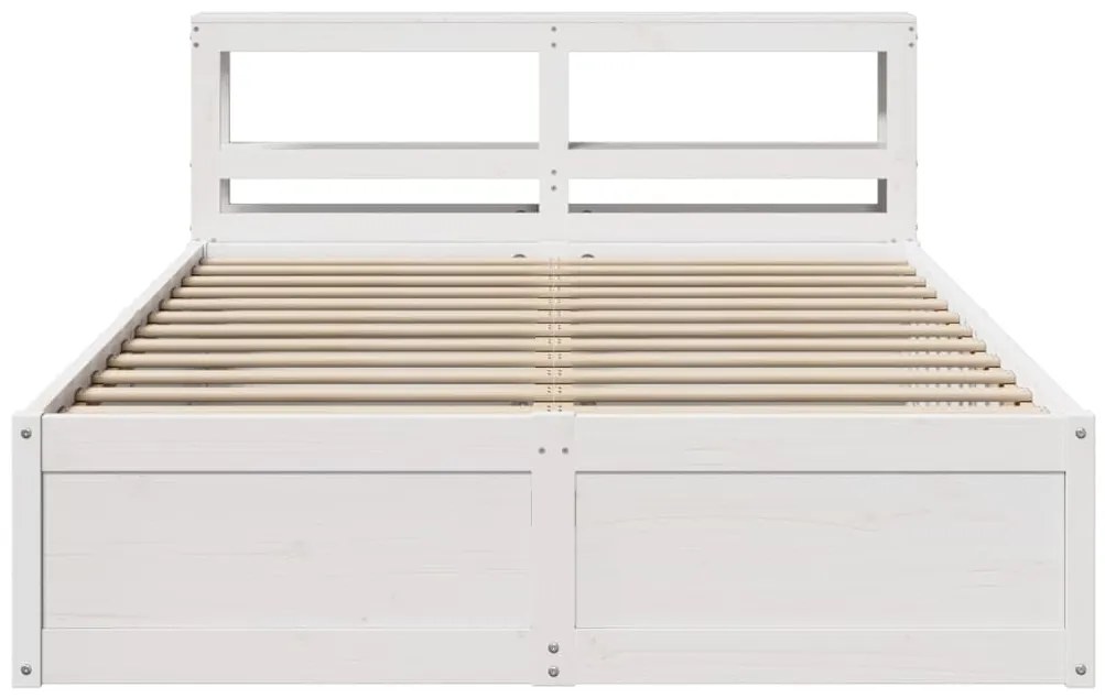 Estrutura cama c/ cabeceira 135x190 cm pinho maciço branco